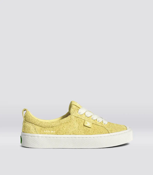 OCA Low Lemonade Yellow Hairy Suede Sneaker
