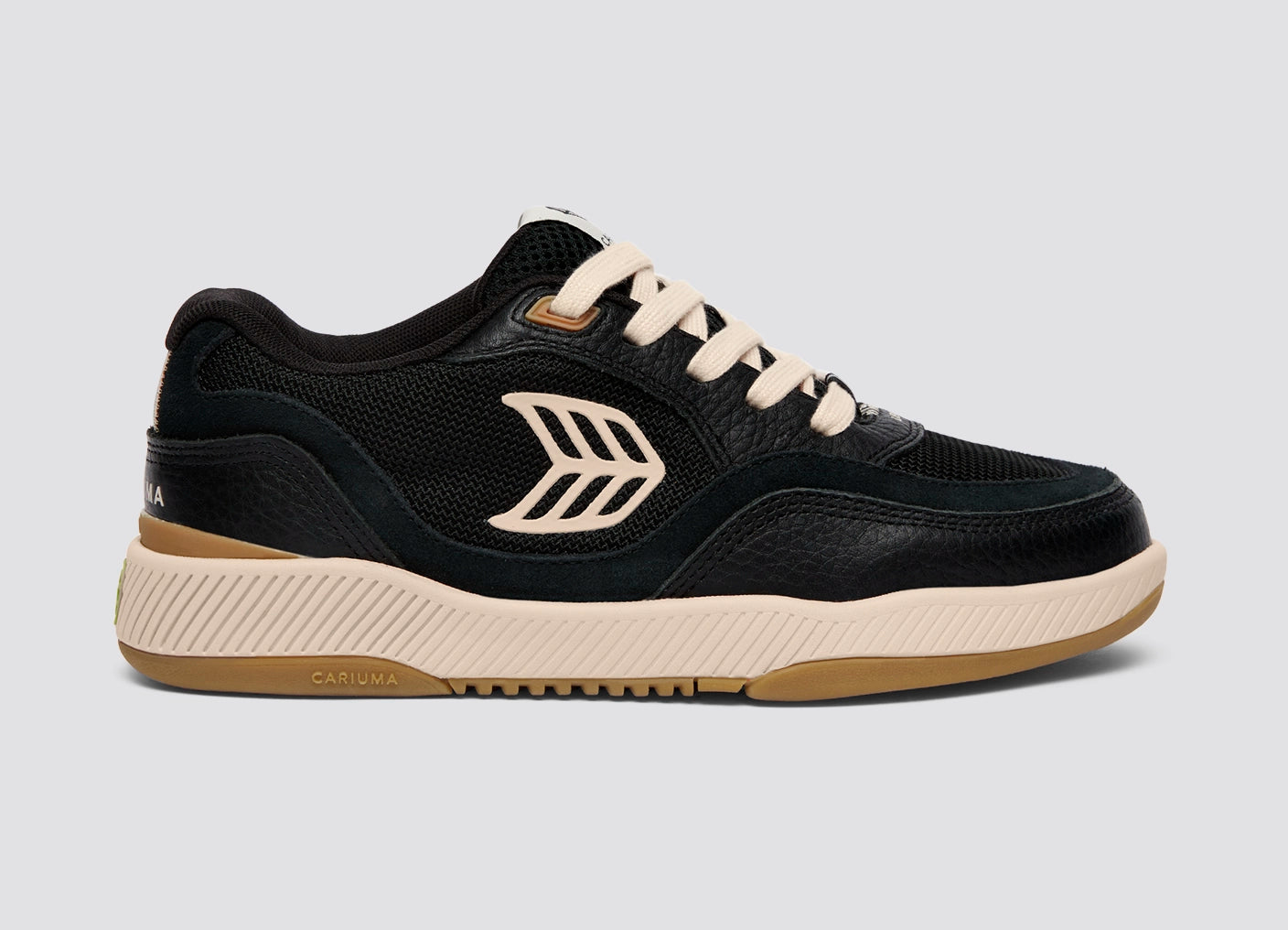UBA PRO Black Suede and Mesh Light Cream Logo Sneaker