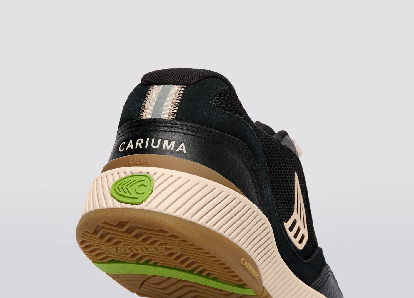 UBA PRO Black Suede and Mesh Light Cream Logo Sneaker