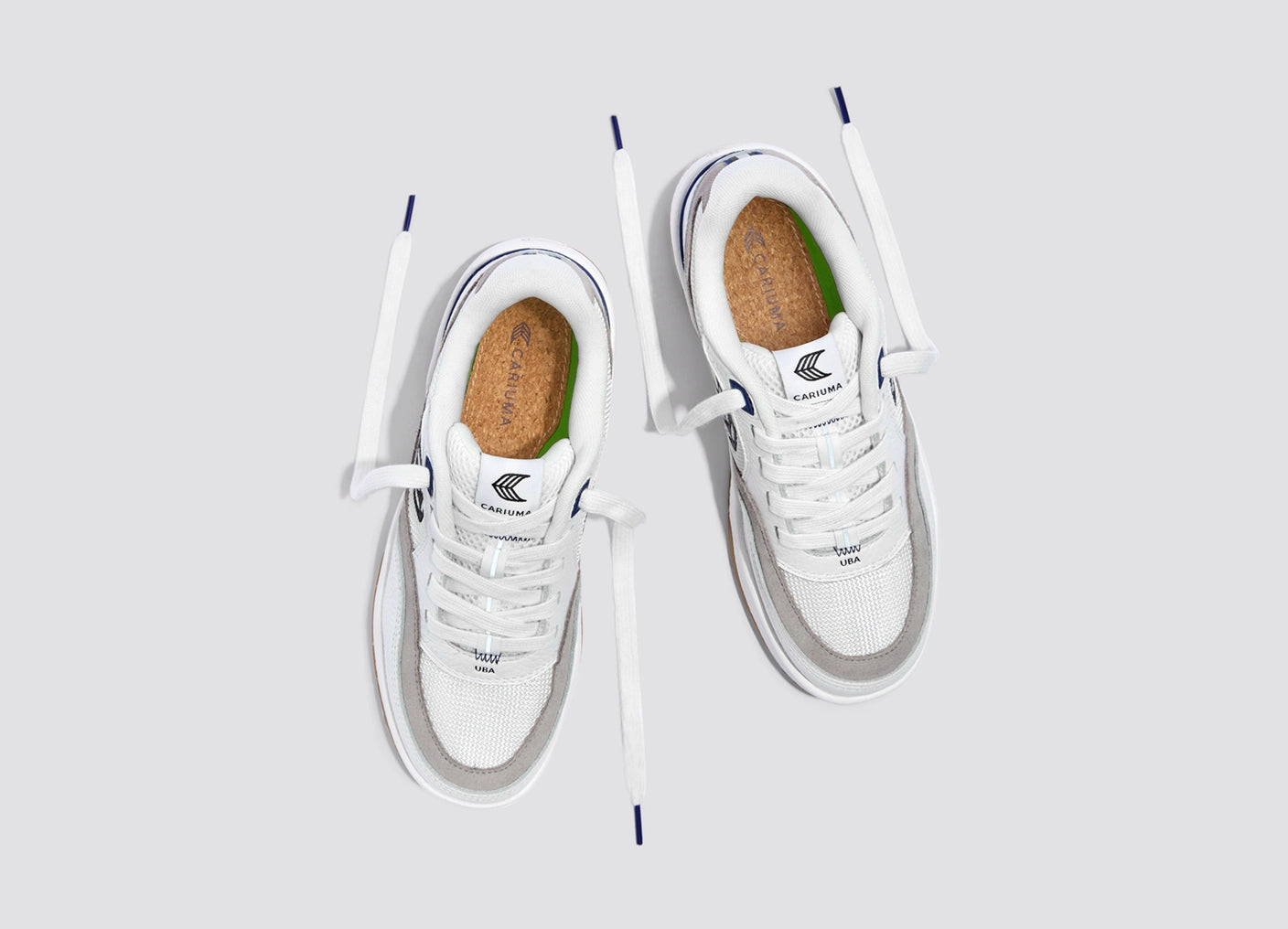 UBA PRO Off-White Suede and Smoke White Mesh Black Logo Sneaker