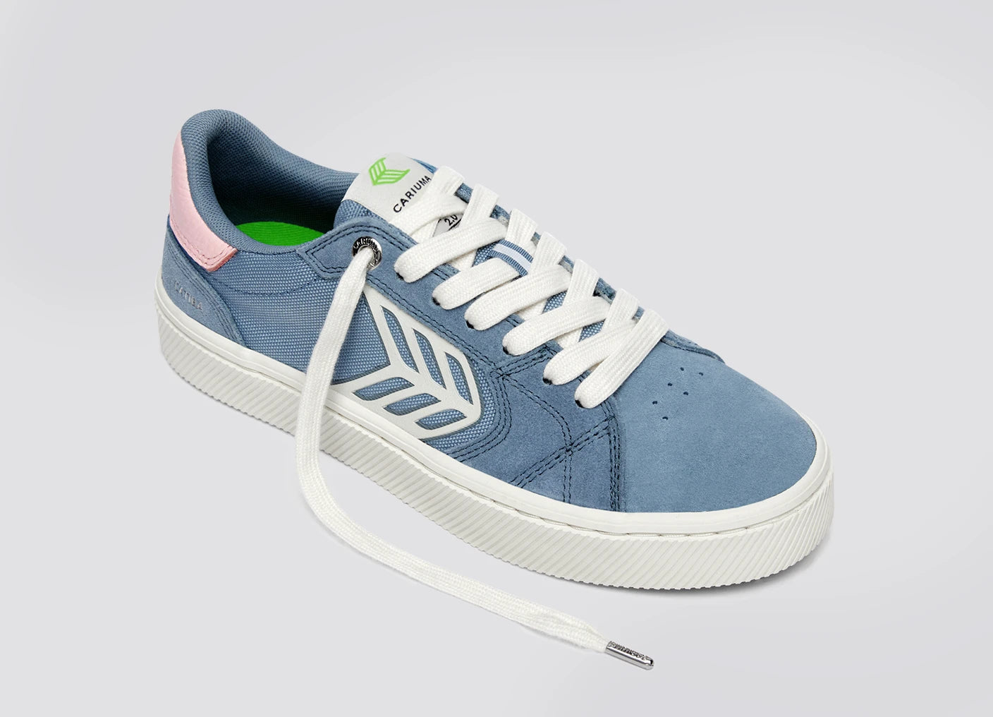 CATIBA PRO 2.0 Mirage Blue Suede and Cordura Ivory Logo Rose Sneaker