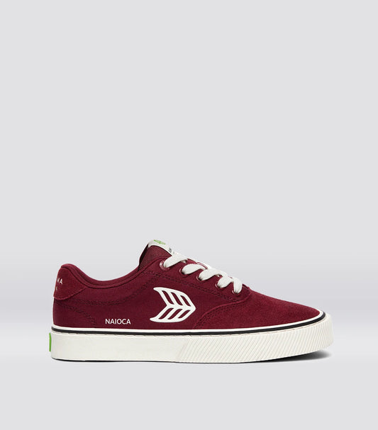 NAIOCA PRO Cabernet Red Suede and Canvas Ivory Logo Sneaker
