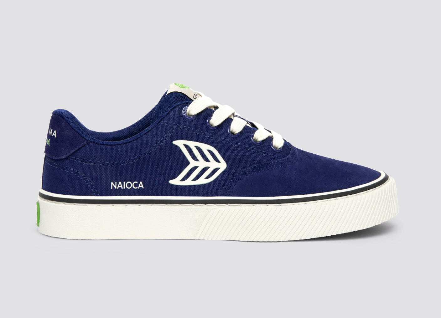NAIOCA PRO Bright Navy Suede and Canvas Ivory Logo Sneaker