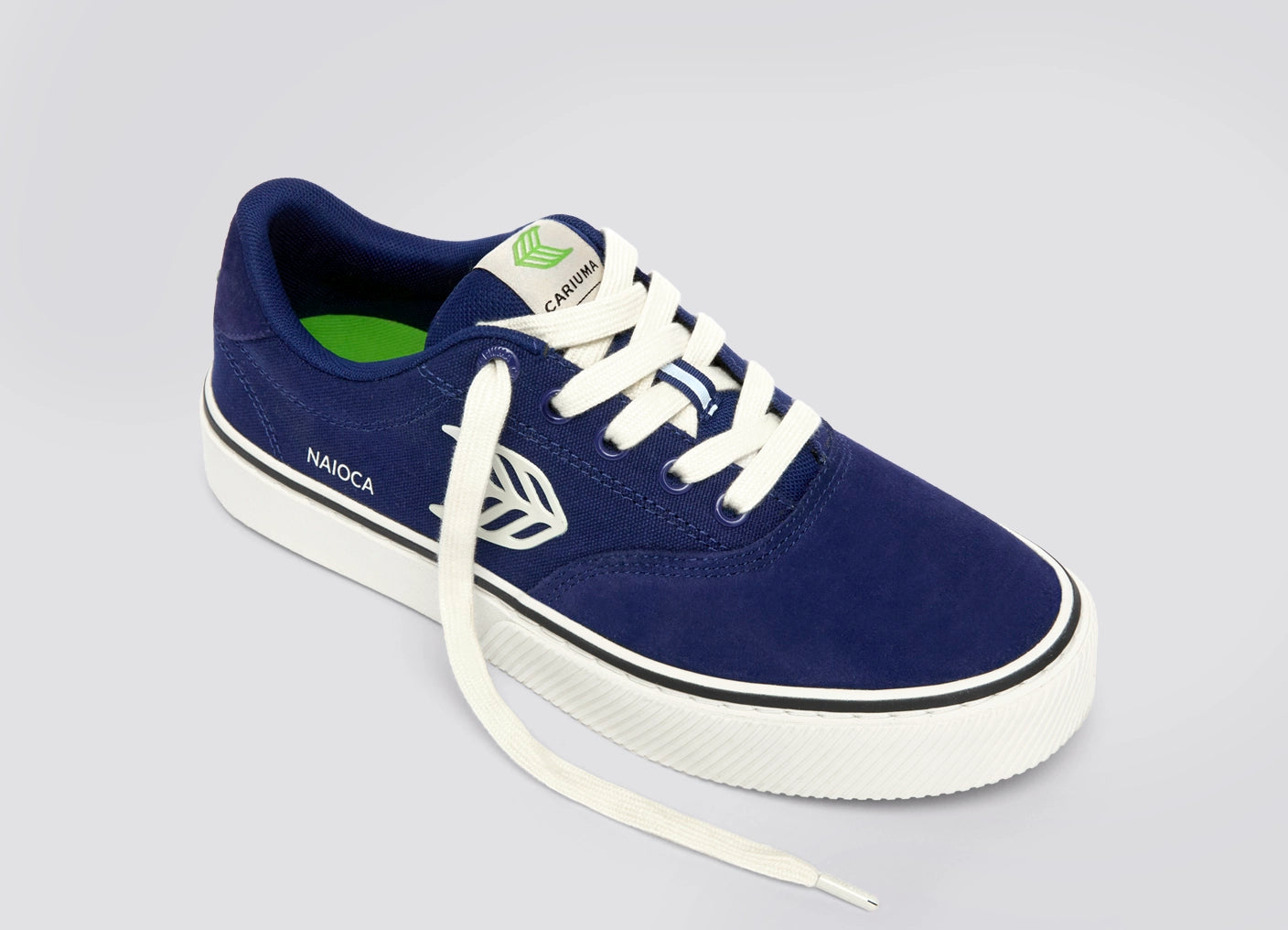 NAIOCA PRO Bright Navy Suede and Canvas Ivory Logo Sneaker