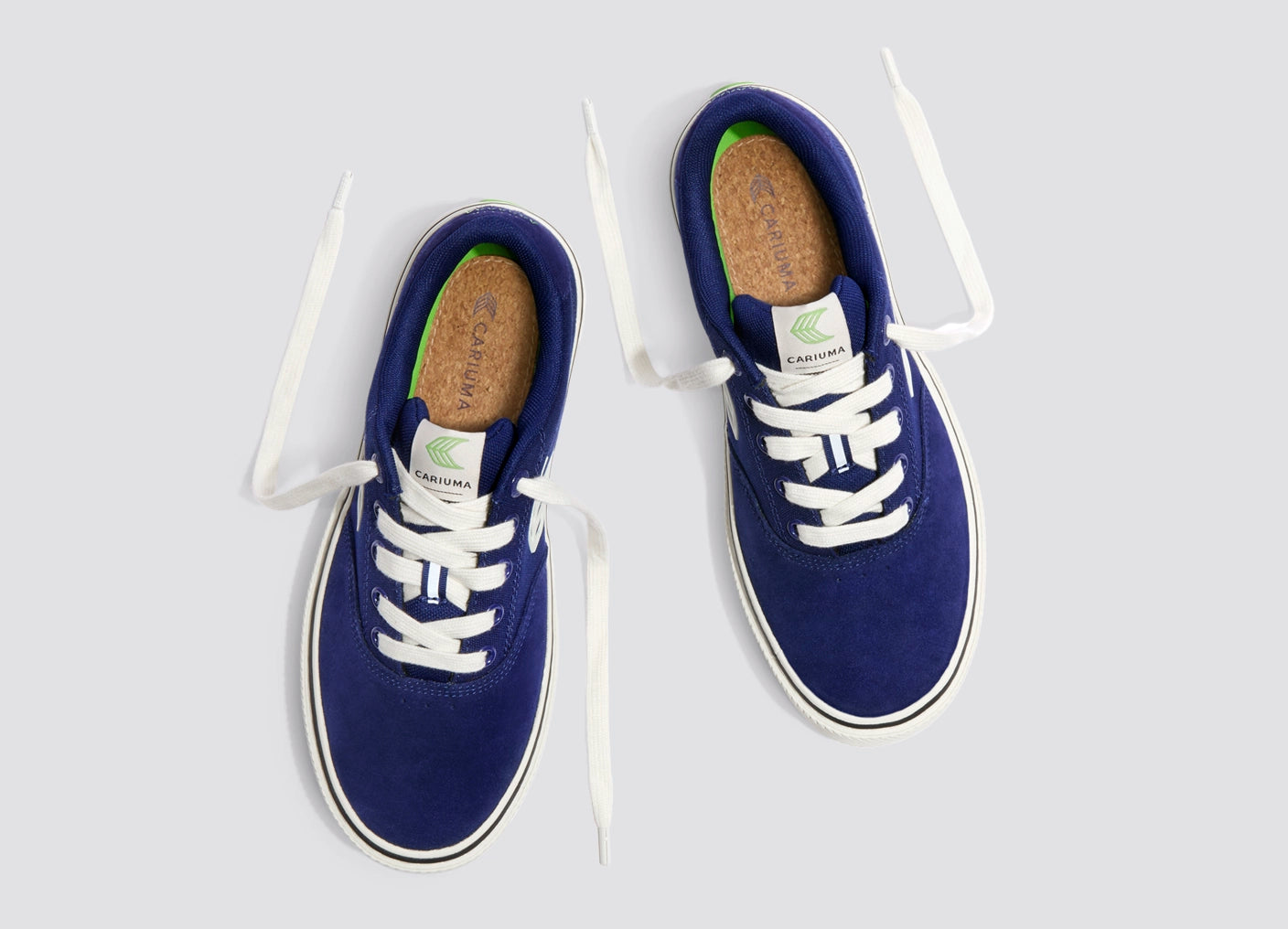 NAIOCA PRO Bright Navy Suede and Canvas Ivory Logo Sneaker