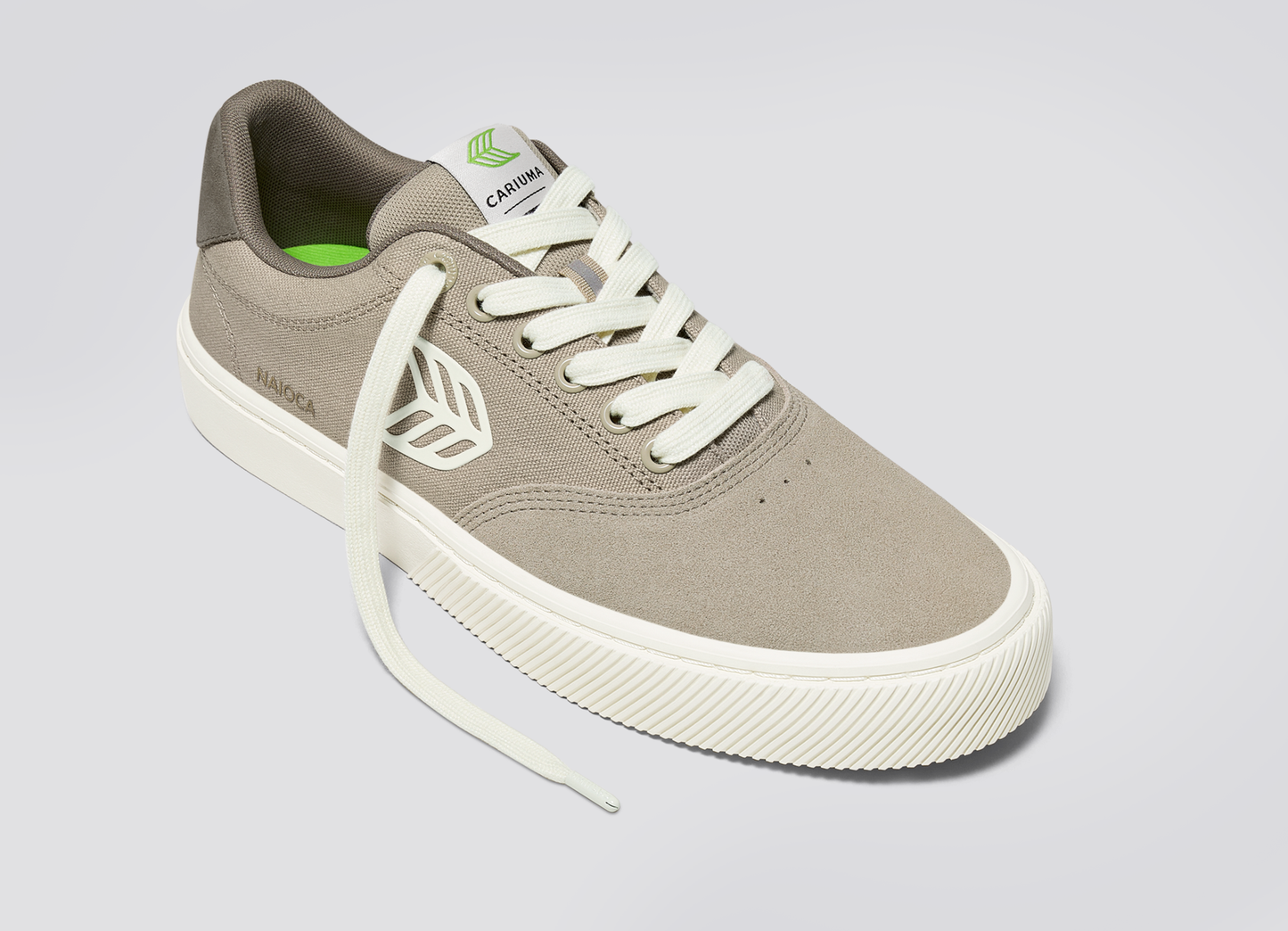 NAIOCA PRO Plaza Taupe Suede and Canvas Ivory Logo Laurel Oak Sneaker
