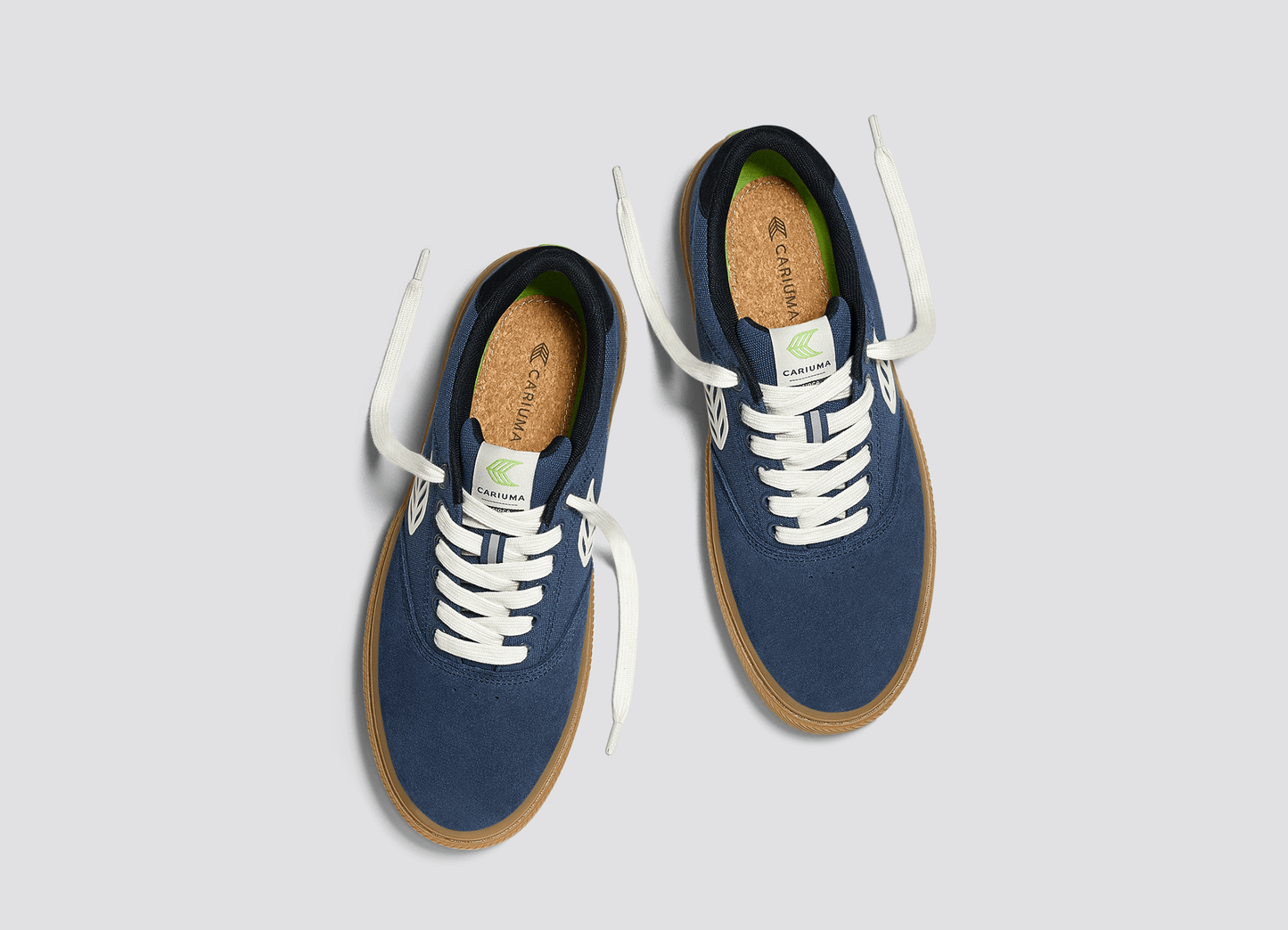 NAIOCA PRO Gum Shadow Blue Suede and Canvas Ivory Logo Navy Sneaker