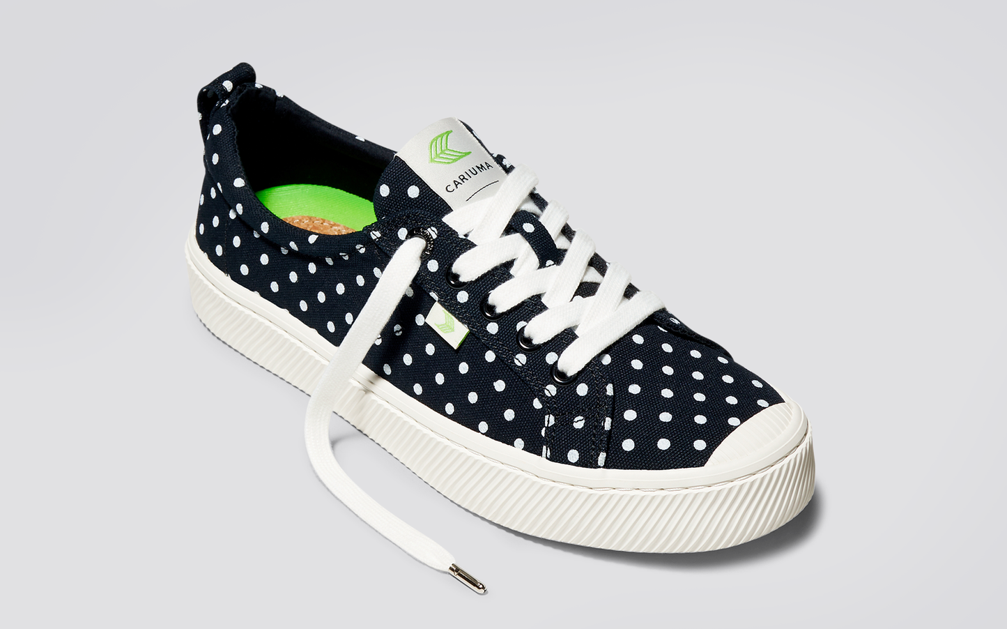OCA Low Black Canvas White Polka Dots Sneaker