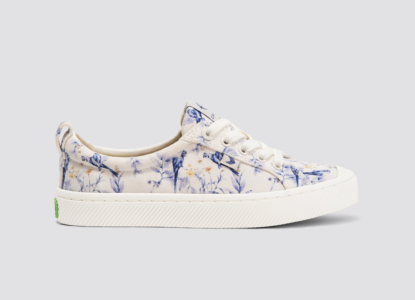 OCA Low White Spectrum Blue Parrot Print Canvas Sneaker