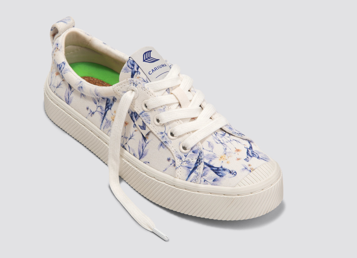 OCA Low White Spectrum Blue Parrot Print Canvas Sneaker