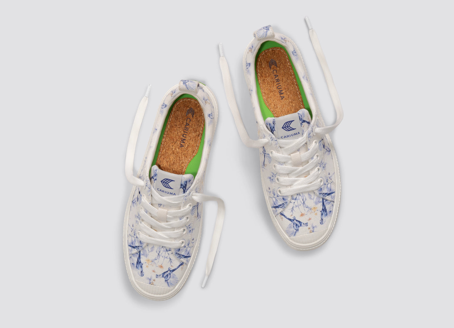 OCA Low White Spectrum Blue Parrot Print Canvas Sneaker