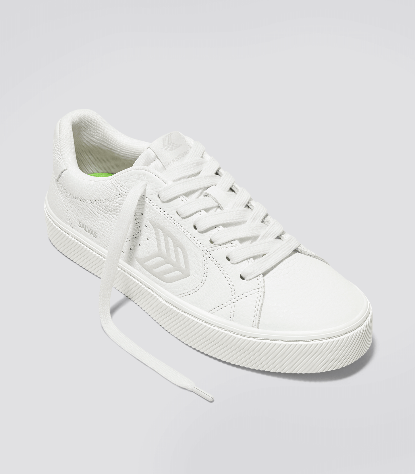 SALVAS White Premium Leather Ice Logo Sneaker