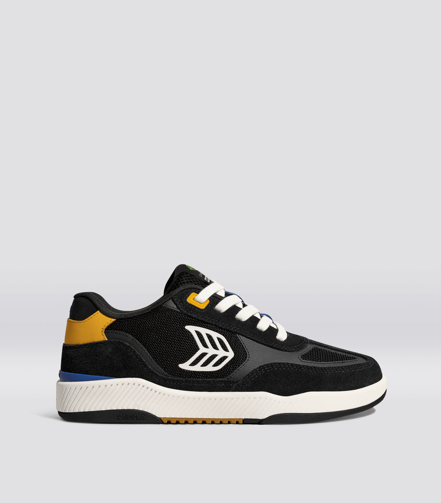 Skategoat C25 PRO Black Suede and Mesh Ivory Logo Yellow Sneaker