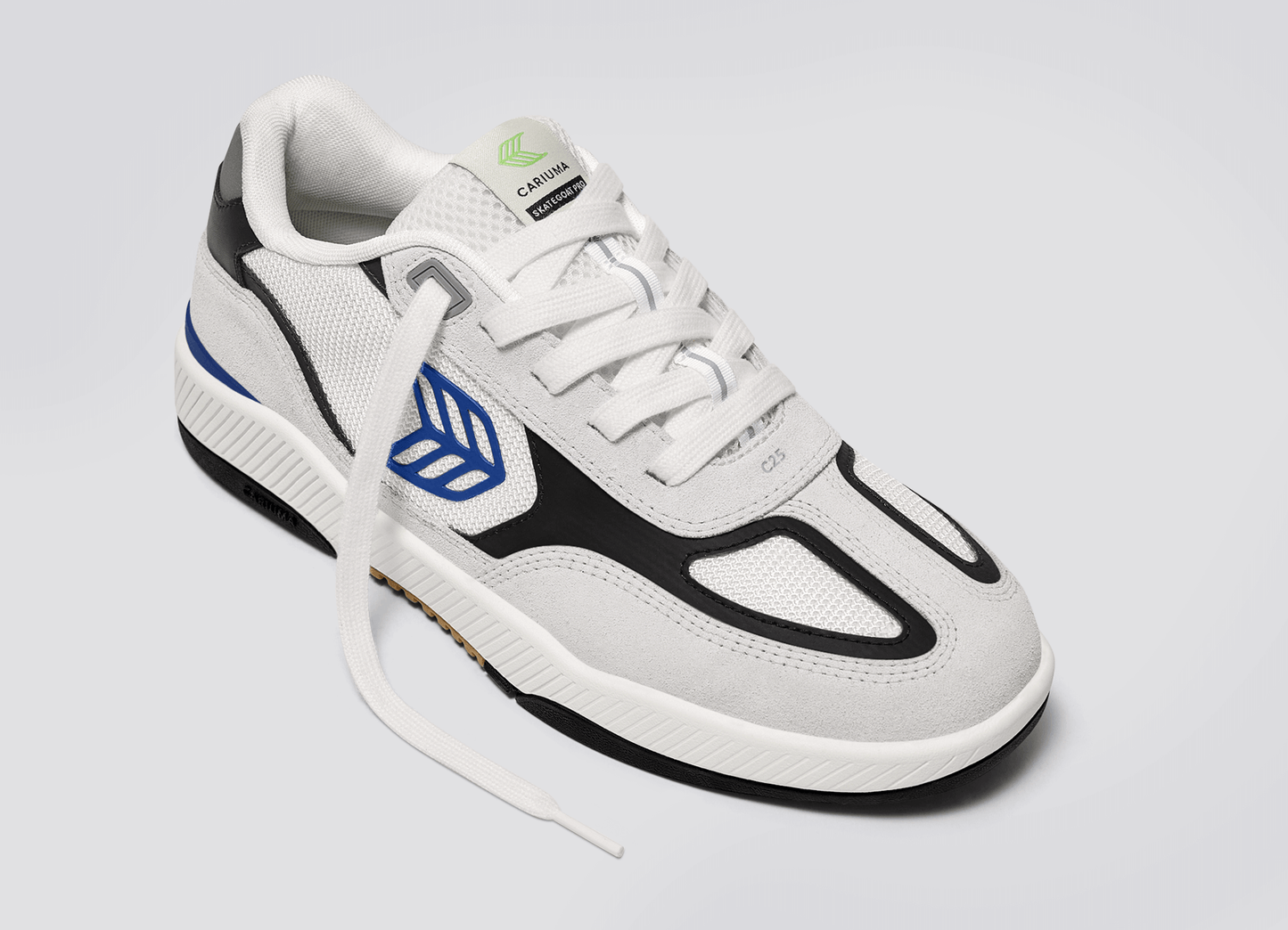 Skategoat C25 PRO Smoke White Suede Off-White Mesh Blue Logo Black Sneaker