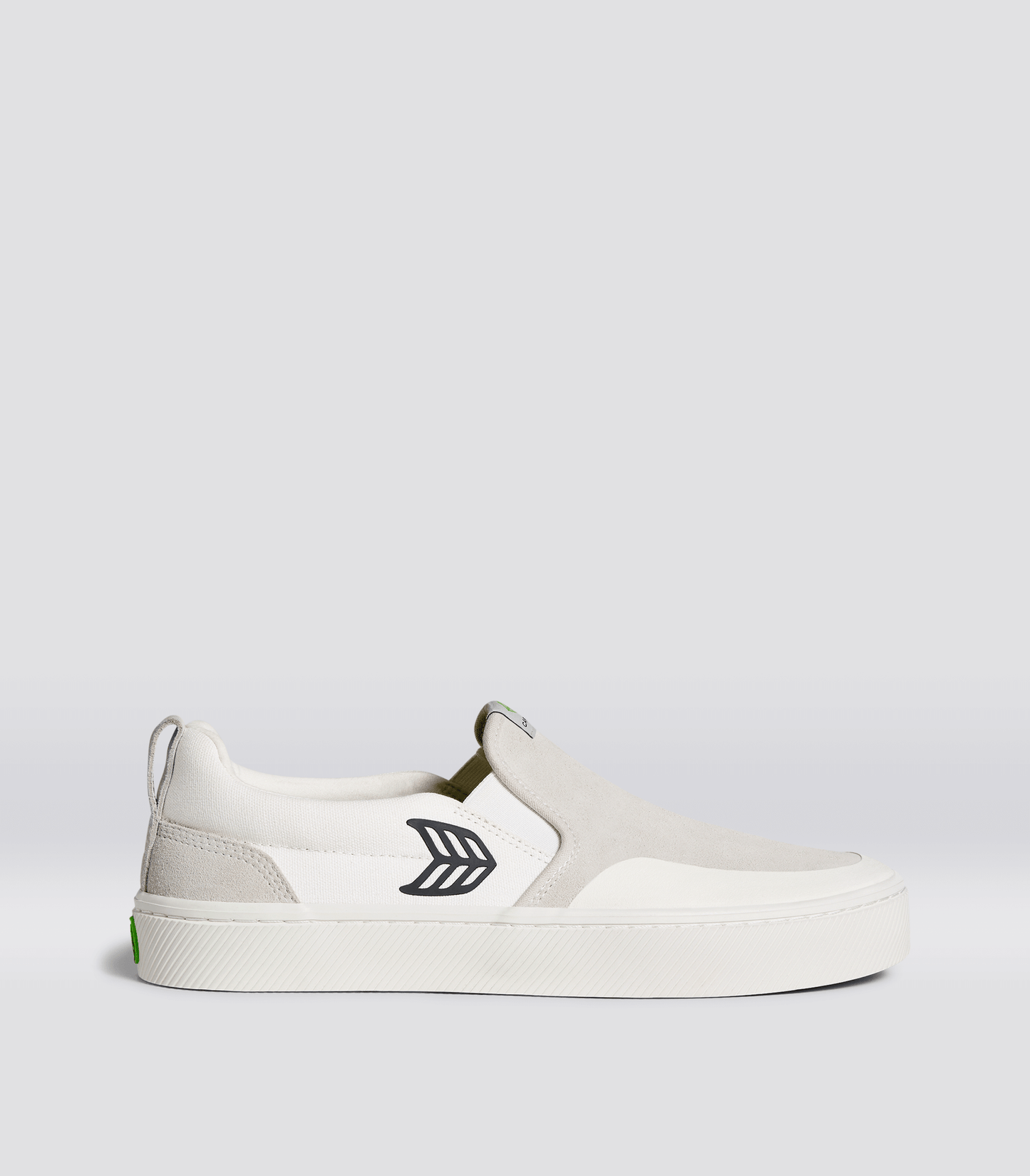 SLIP-ON PRO Off-White Canvas Vintage White Suede Black Logo Sneaker