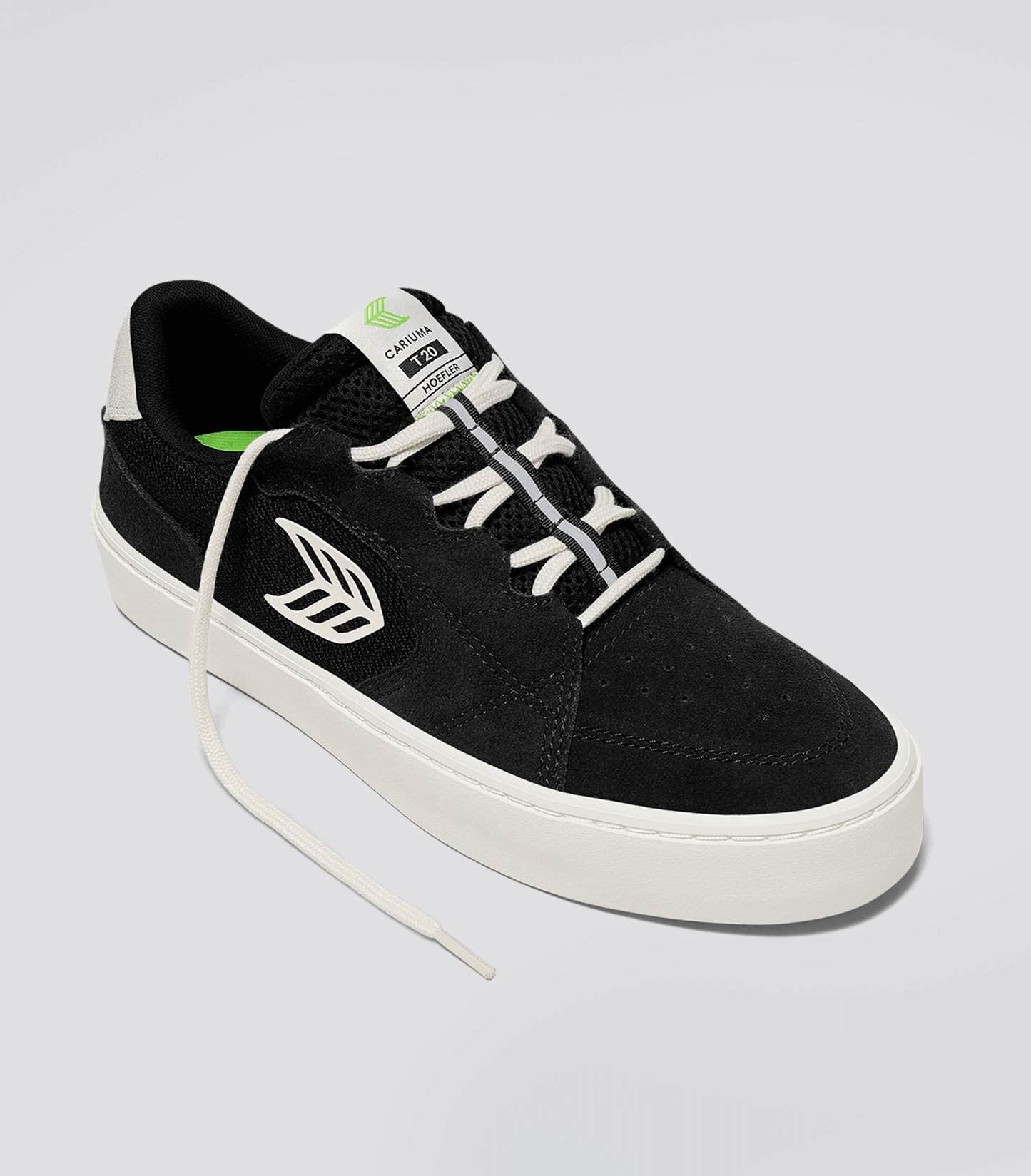 T20 PRO Black Suede and Mesh Ivory Logo Sneaker