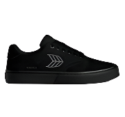 NAIOCA PRO All Black Suede and Canvas Ash Grey Logo Sneaker