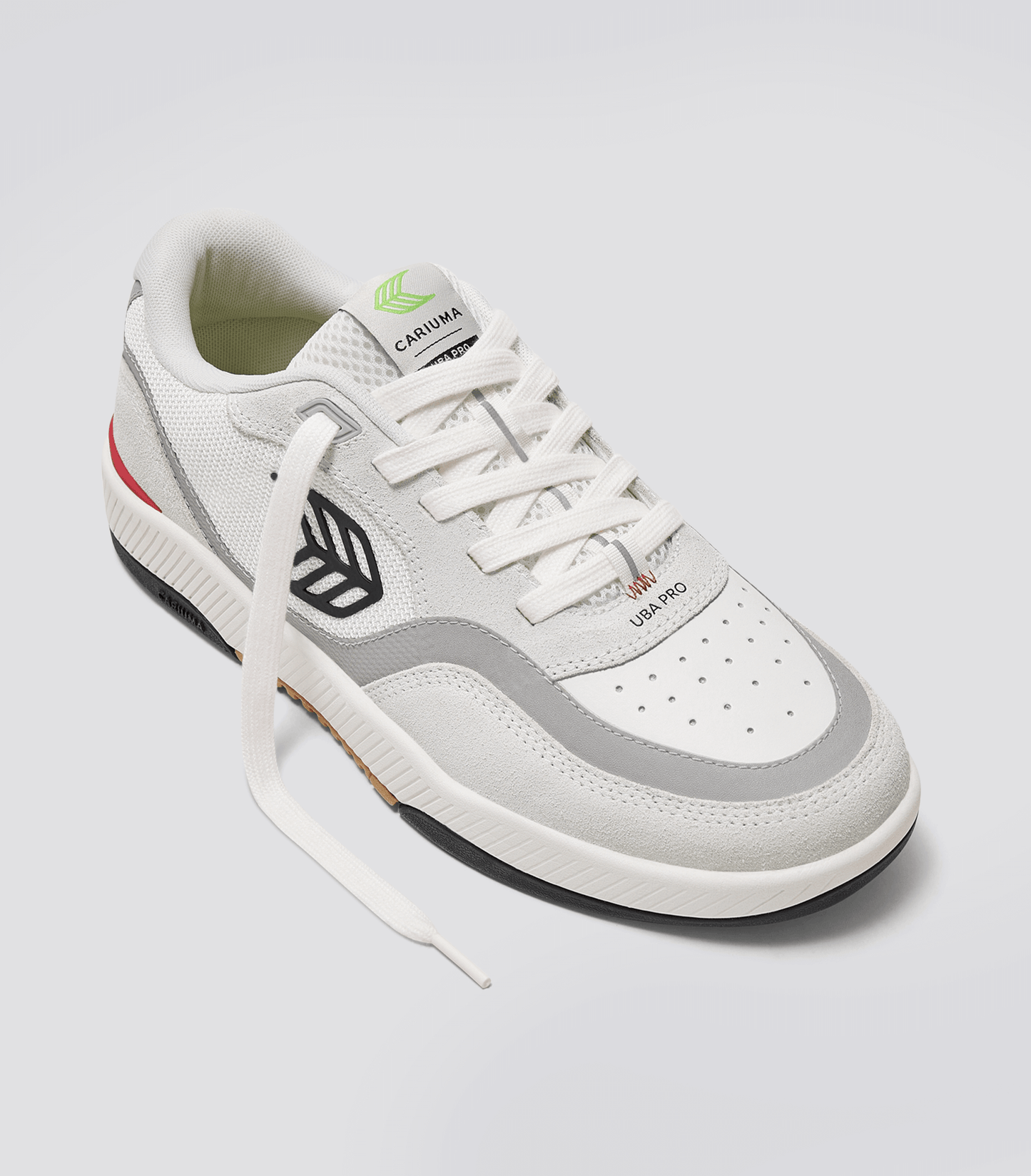 UBA PRO Smoke White Suede Off-White Mesh Black Logo Red Sneaker