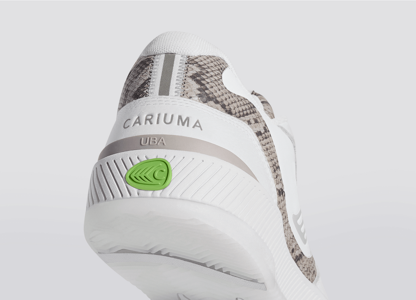 UBA White Leather Leopard Print Suede Black Logo Sneaker