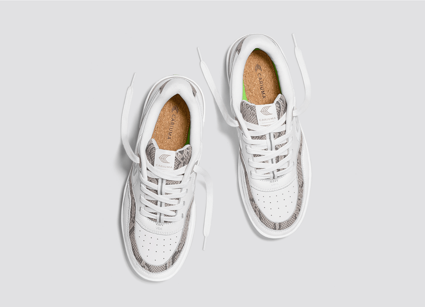 UBA White Leather Leopard Print Suede Black Logo Sneaker