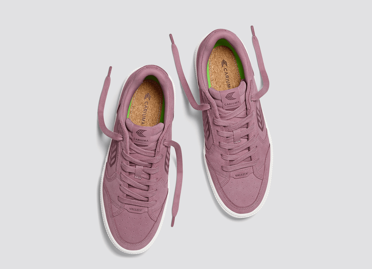 VALLELY Blush Pink Suede Dusky Orchid Logo Sneaker