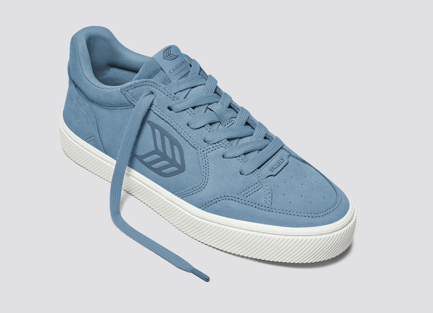 VALLELY Argentina Blue Suede Washed Blue Logo Sneaker
