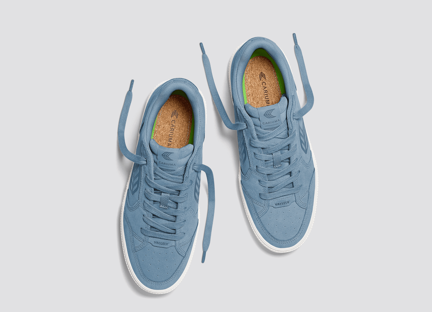 VALLELY Argentina Blue Suede Washed Blue Logo Sneaker