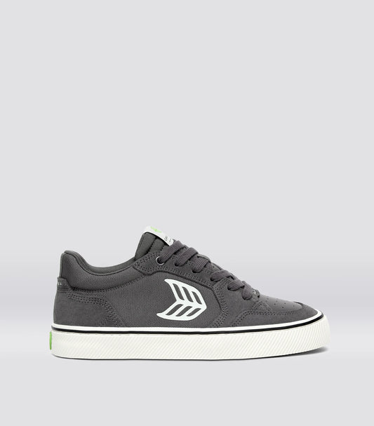 VALLELY PRO Magnet Grey Suede and Cordura Ivory Logo Sneaker