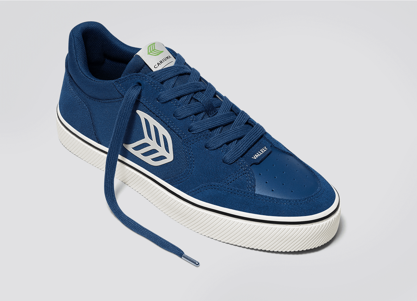 VALLELY PRO Mystery Blue Suede and Cordura Off-White Logo Sneaker