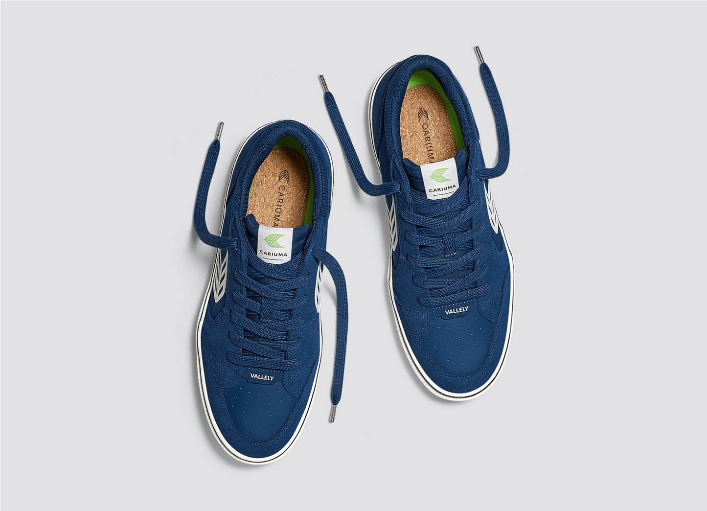 VALLELY PRO Mystery Blue Suede and Cordura Off-White Logo Sneaker