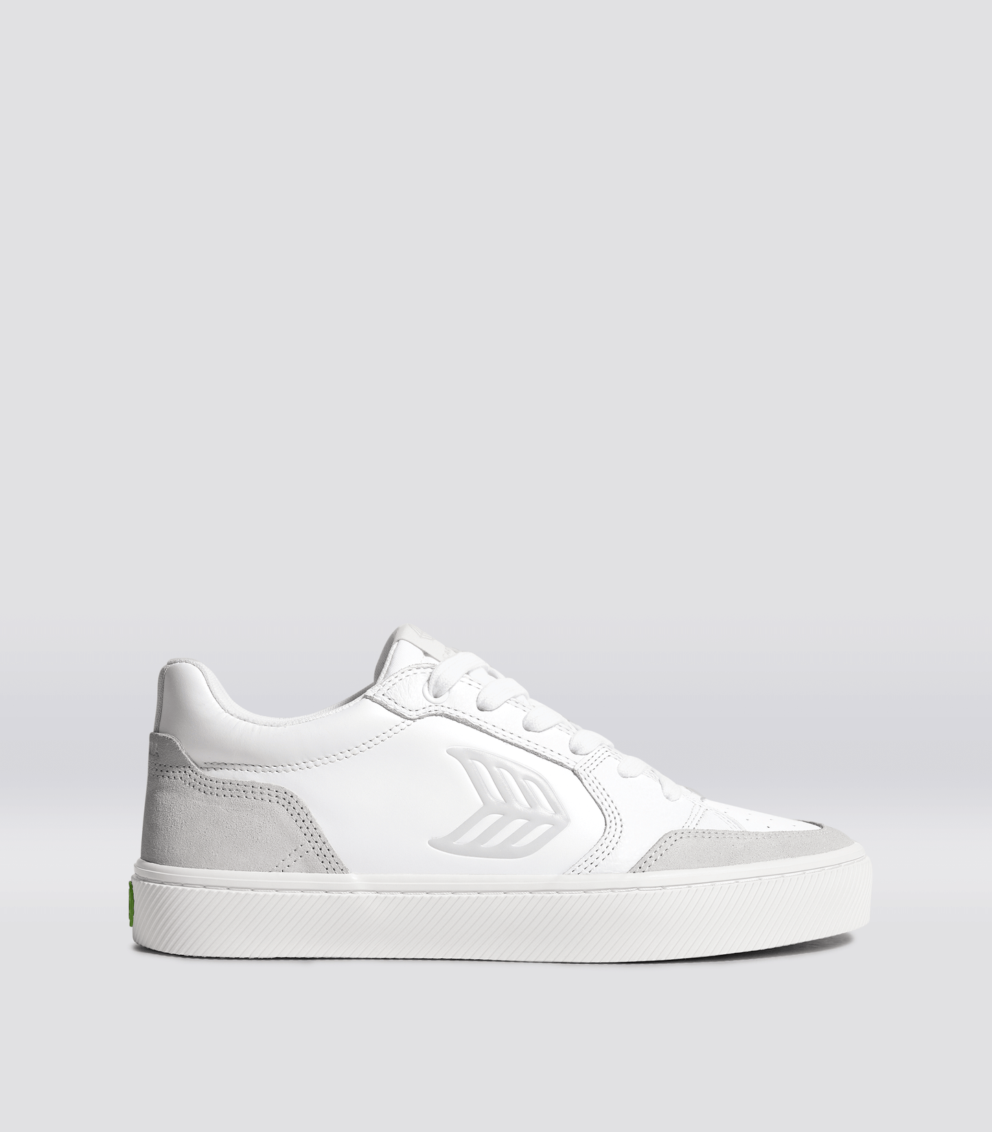 VALLELY White Leather Smoke White Suede Ice Logo Sneaker