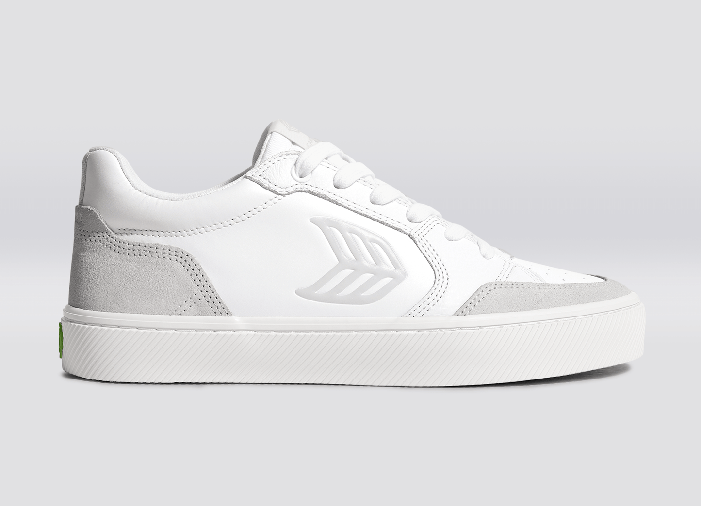 VALLELY White Leather Smoke White Suede Ice Logo Sneaker