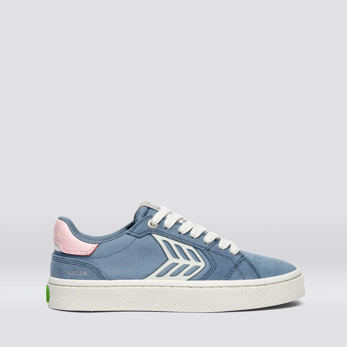 CATIBA PRO 2.0 Mirage Blue Suede and Cordura Ivory Logo Rose Sneaker