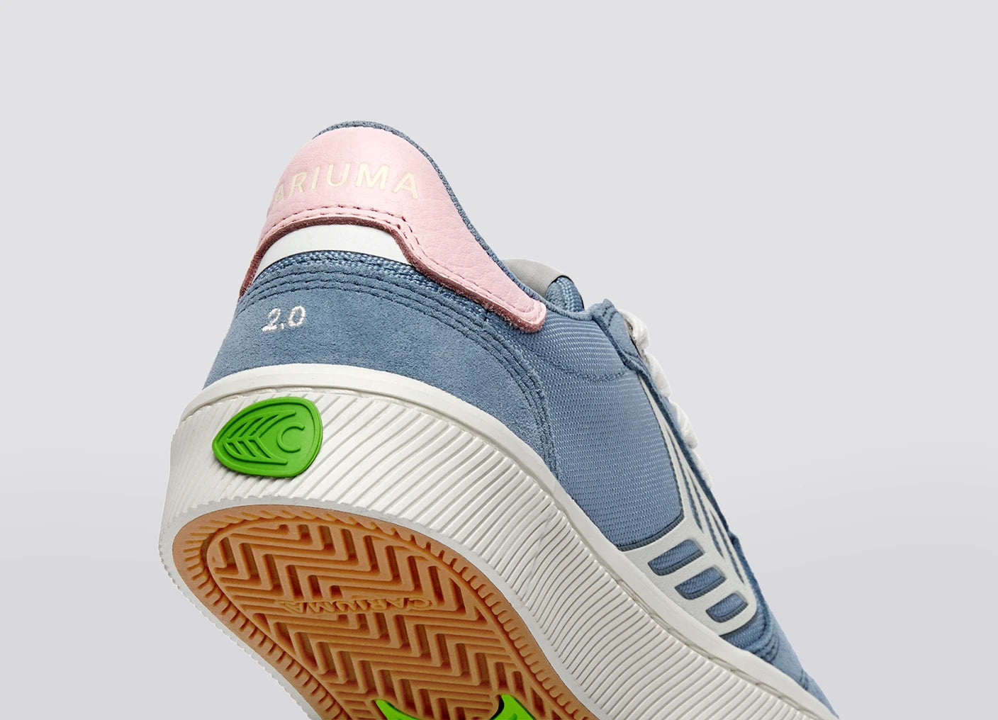 CATIBA PRO 2.0 Mirage Blue Suede and Cordura Ivory Logo Rose Sneaker