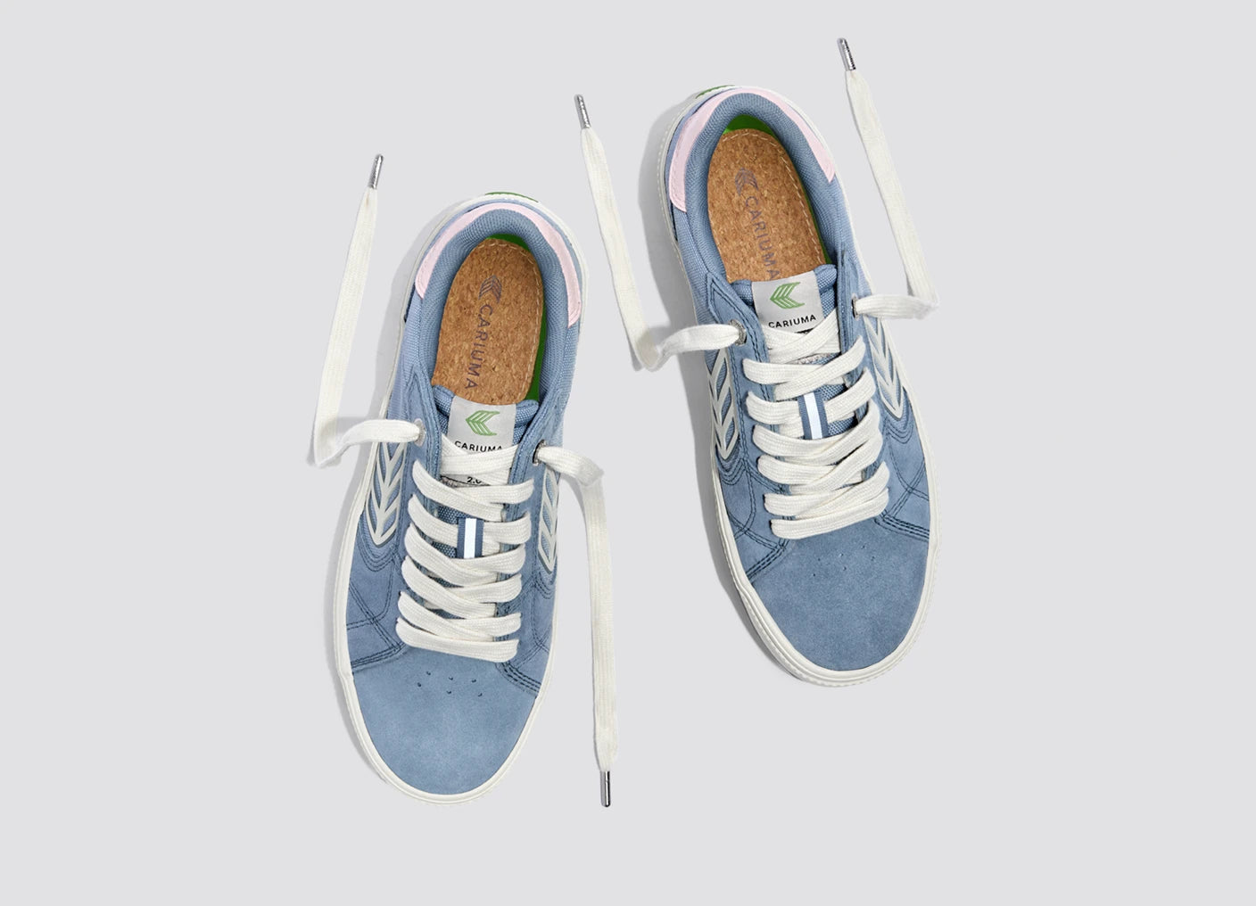 CATIBA PRO 2.0 Mirage Blue Suede and Cordura Ivory Logo Rose Sneaker