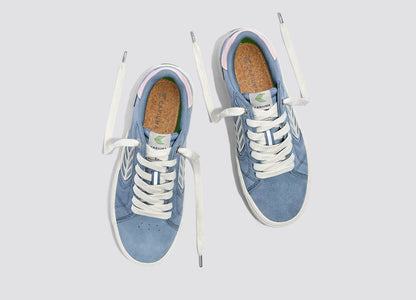 CATIBA PRO 2.0 Mirage Blue Suede and Cordura Ivory Logo Rose Sneaker