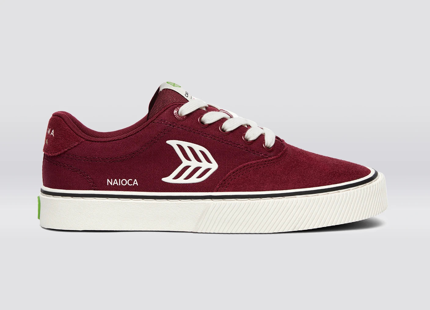 NAIOCA PRO Cabernet Red Suede and Canvas Ivory Logo Sneaker