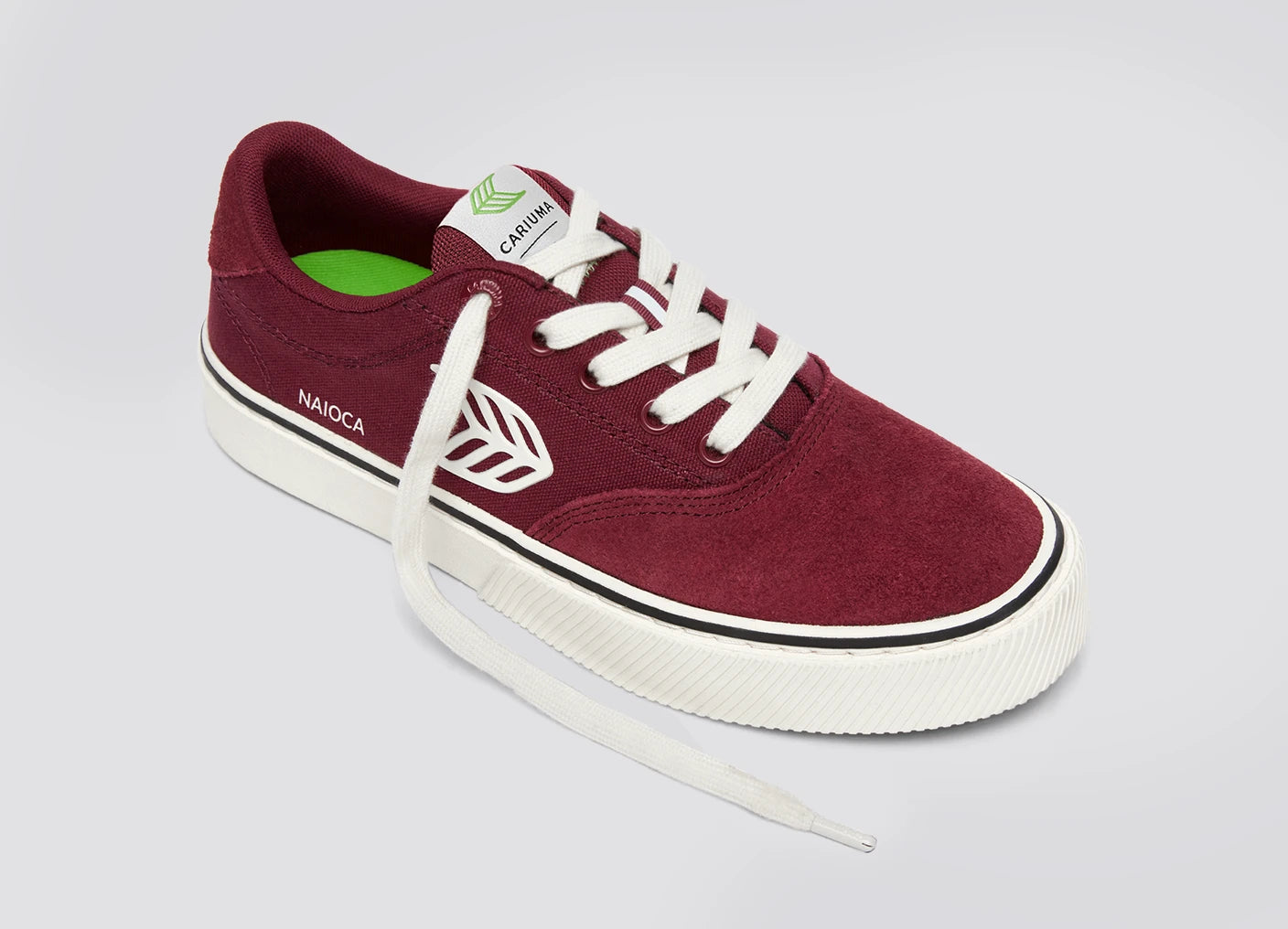 NAIOCA PRO Cabernet Red Suede and Canvas Ivory Logo Sneaker