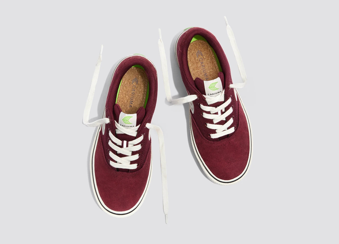 NAIOCA PRO Cabernet Red Suede and Canvas Ivory Logo Sneaker