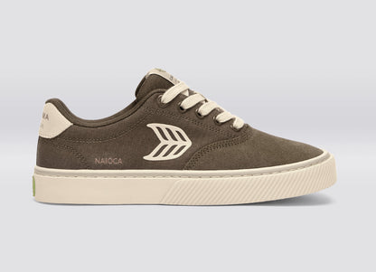 NAIOCA PRO Black Suede and Canvas Ivory Logo Sneaker