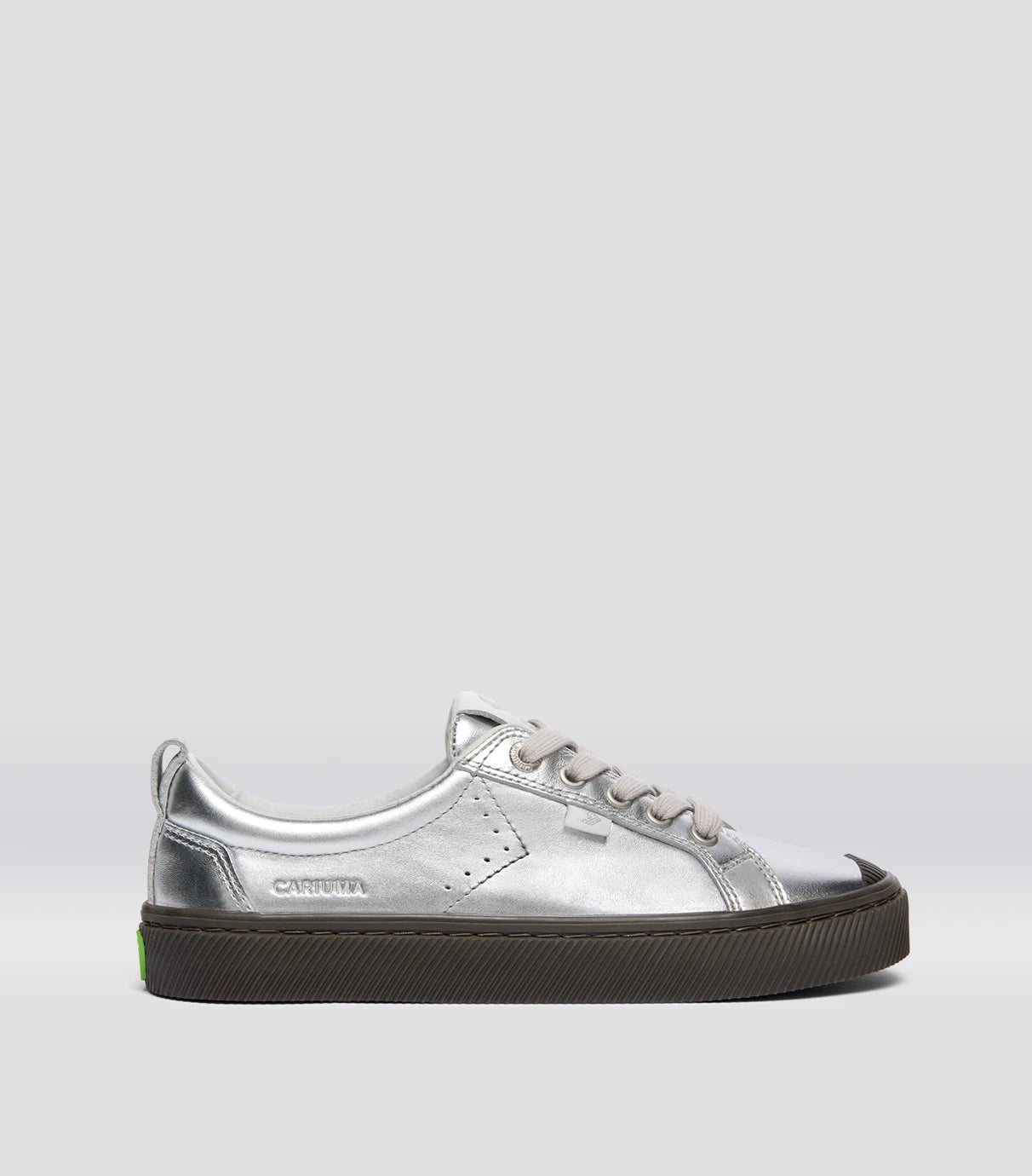 OCA Low Teak Silver Metallic Leather Sneaker