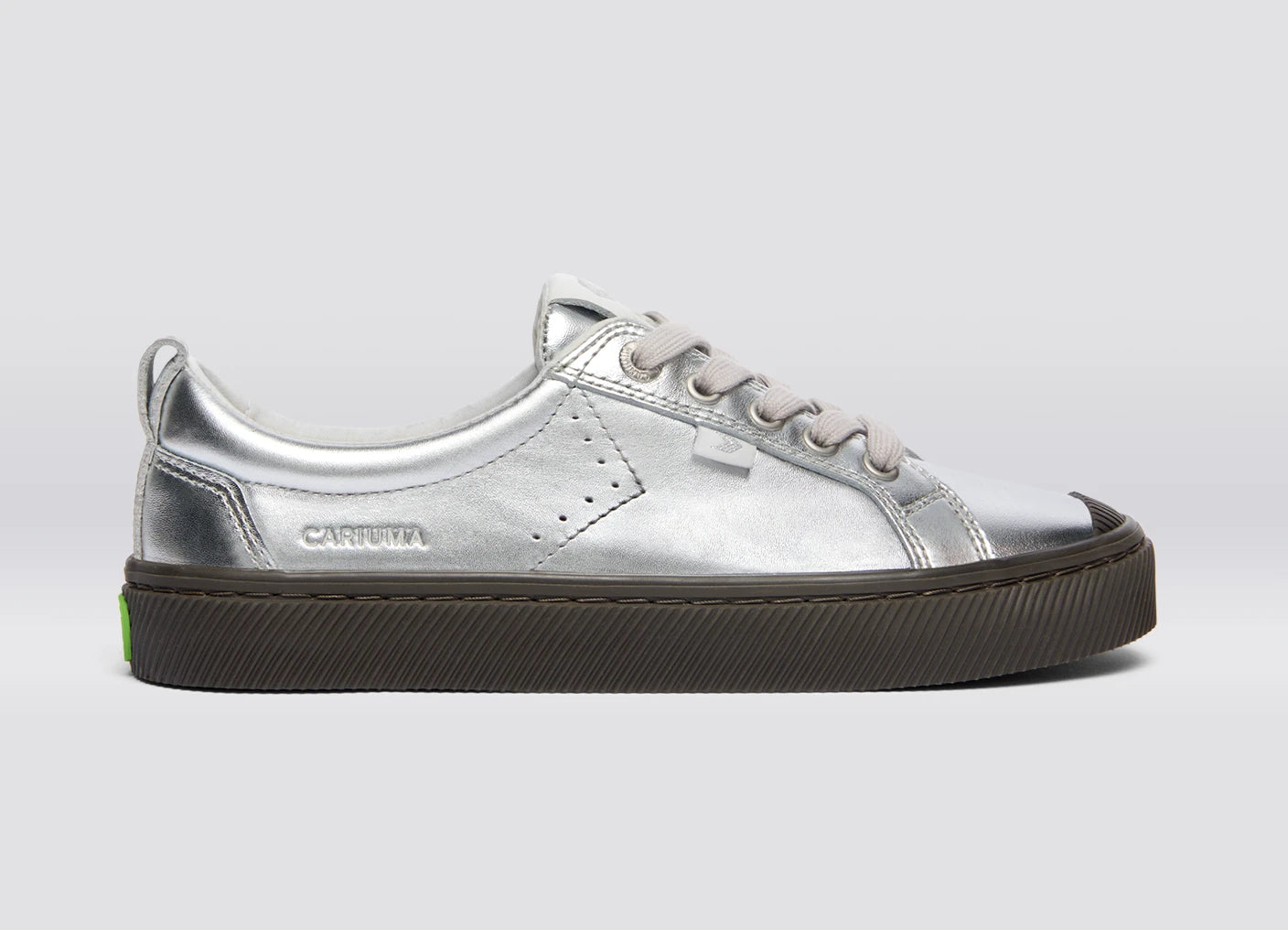 OCA Low Teak Silver Metallic Leather Sneaker