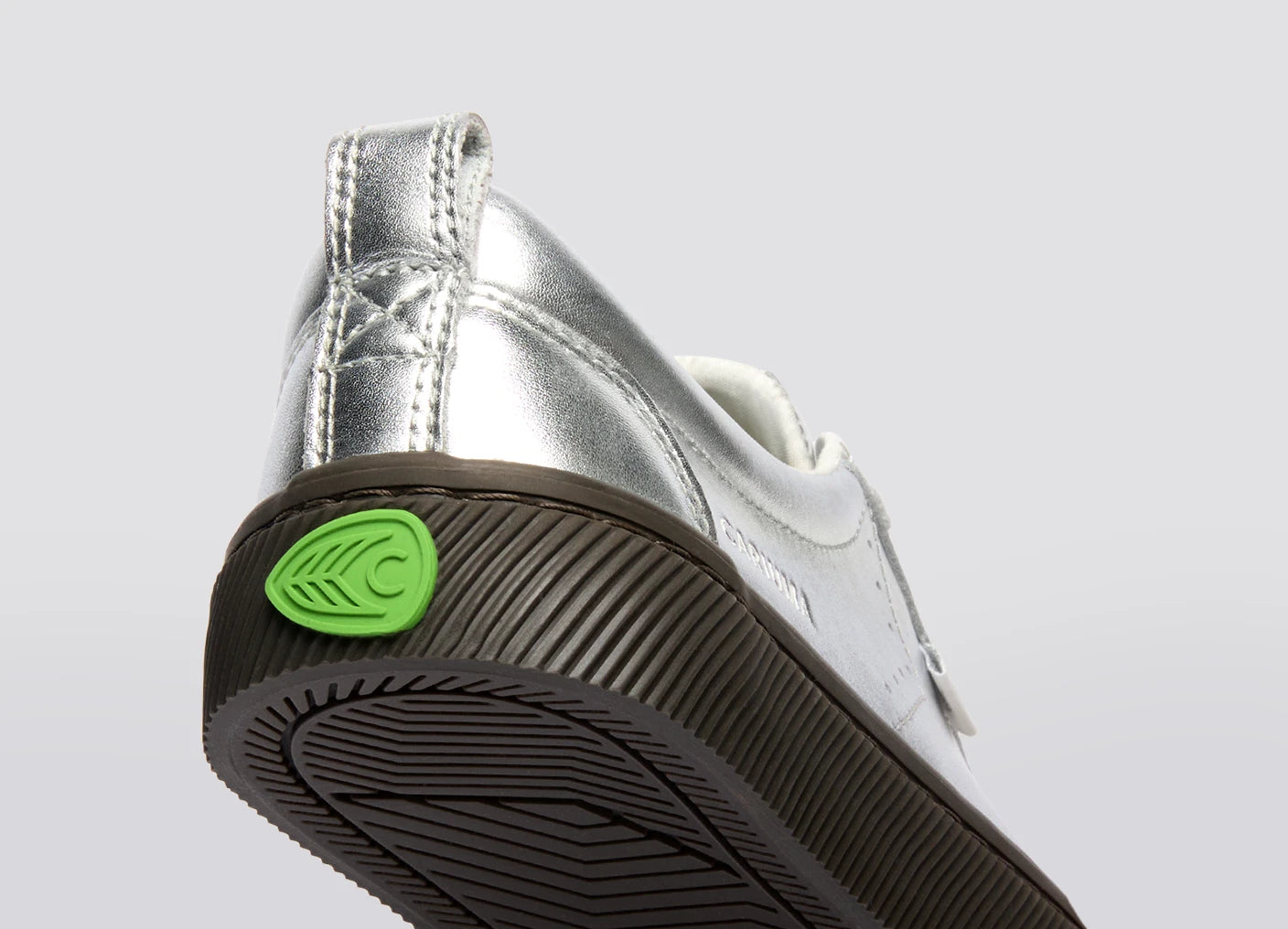 OCA Low Teak Silver Metallic Leather Sneaker