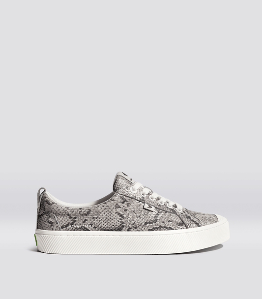 OCA Low Snake Skin Print Leather Sneaker