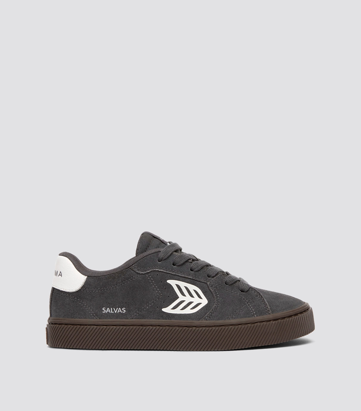 SALVAS Magnet Grey Suede Warm White Logo Sneaker