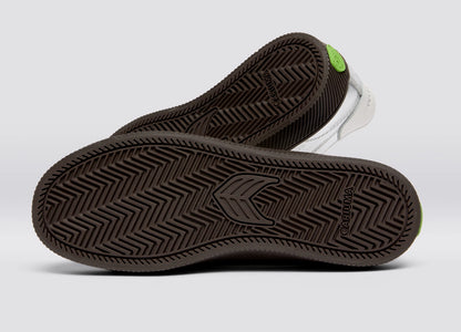 SALVAS Teak Silver Metallic Leather Off-White Logo Sneaker