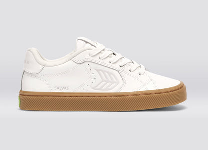 SALVAS White Premium Leather Ice Logo Sneaker