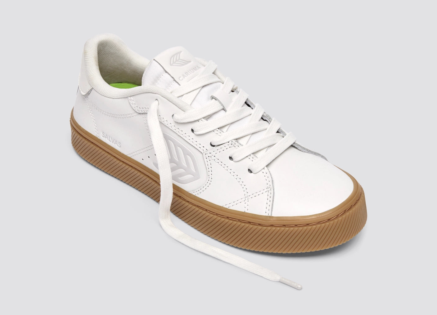SALVAS White Premium Leather Ice Logo Sneaker
