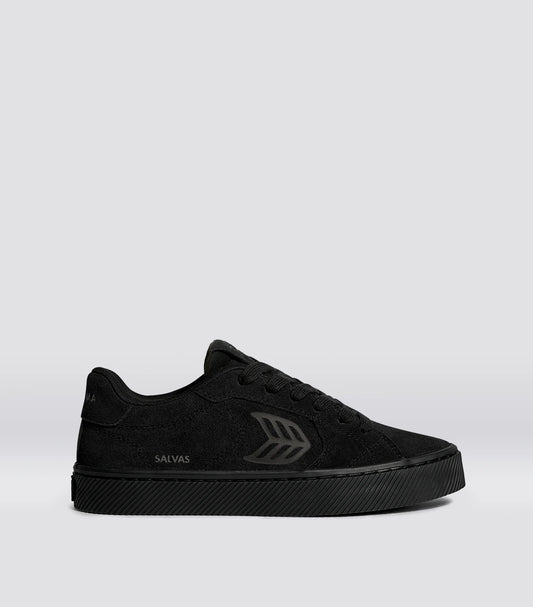SALVAS All Black Suede Sneaker