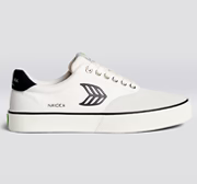 NAIOCA PRO Vintage White Suede Off-White Canvas Black Logo Sneaker